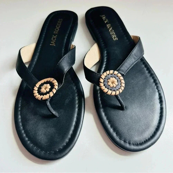 NWOT Jack Rogers Roxy Leather Flip Flops - Picture 2 of 7